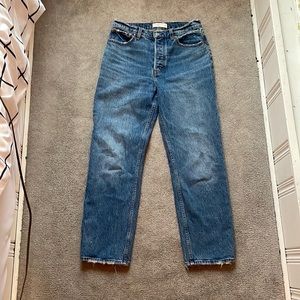 abercrombie & fitch the dad high rise dark wash